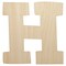 Letter H Uppercase Fun Bold Font Unfinished Wood Shape Piece Cutout for DIY Craft Projects